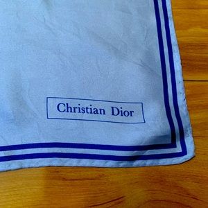 Christian Dior blue square silk scarf